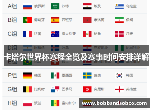 卡塔尔世界杯赛程全览及赛事时间安排详解